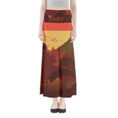 Japan Art Illustration Full Length Maxi Skirt by Grandong