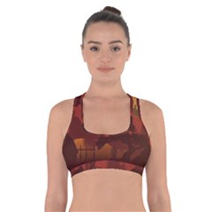 Japan Art Illustration Cross Back Sports Bra by Grandong