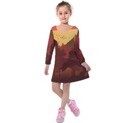 Japan Art Illustration Kids  Long Sleeve Velvet Dress by Grandong