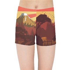 Japan Art Illustration Kids  Sports Shorts by Grandong