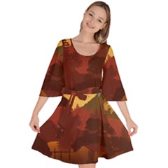 Japan Art Illustration Velour Kimono Dress by Grandong