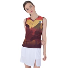 Japan Art Illustration Women s Sleeveless Sports Top by Grandong