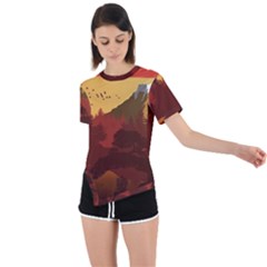 Japan Art Illustration Asymmetrical Short Sleeve Sports Tee by Grandong