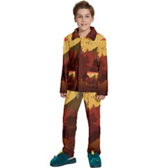 Japan Art Illustration Kids  Long Sleeve Velvet Pajamas Set by Grandong