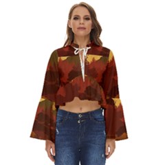 Japan Art Illustration Boho Long Bell Sleeve Top by Grandong