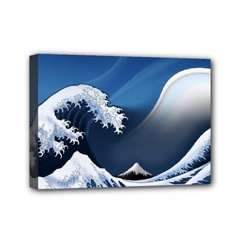 The Great Wave Off Kanagawa Mini Canvas 7  X 5  (stretched)