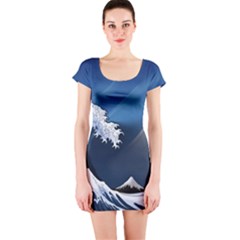 The Great Wave Off Kanagawa Short Sleeve Bodycon Dress