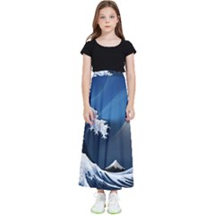 The Great Wave Off Kanagawa Kids  Flared Maxi Skirt