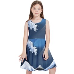 The Great Wave Off Kanagawa Kids  Skater Dress by Grandong