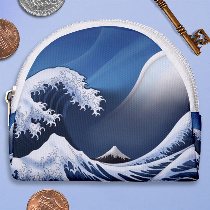 The Great Wave Off Kanagawa Horseshoe Style Canvas Pouch