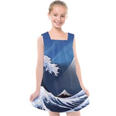 The Great Wave Off Kanagawa Kids  Cross Back Dress