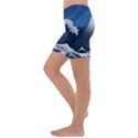 The Great Wave Off Kanagawa Kids  Lightweight Velour Capri Yoga Leggings View2