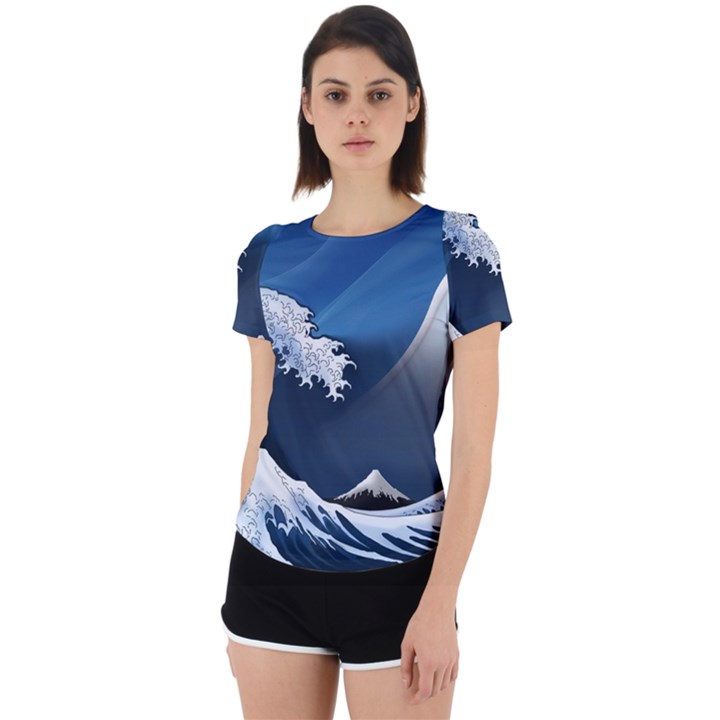 The Great Wave Off Kanagawa Back Cut Out Sport Tee