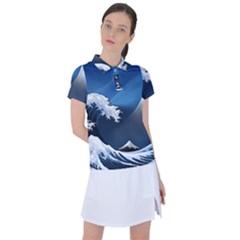 The Great Wave Off Kanagawa Women s Polo Tee