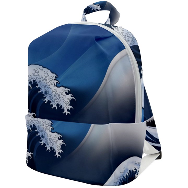 The Great Wave Off Kanagawa Zip Up Backpack