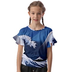 The Great Wave Off Kanagawa Kids  Cut Out Flutter Sleeves