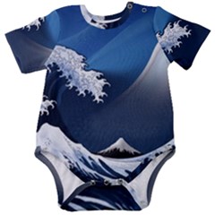 The Great Wave Off Kanagawa Baby Short Sleeve Bodysuit by Grandong