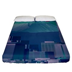 The Sun City Tokyo Japan Volcano Kyscrapers Building Fitted Sheet (queen Size) by Grandong