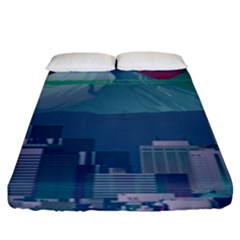 The Sun City Tokyo Japan Volcano Kyscrapers Building Fitted Sheet (king Size) by Grandong