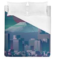 The Sun City Tokyo Japan Volcano Kyscrapers Building Duvet Cover (queen Size) by Grandong