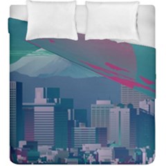 The Sun City Tokyo Japan Volcano Kyscrapers Building Duvet Cover Double Side (king Size) by Grandong