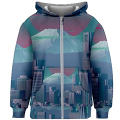 The Sun City Tokyo Japan Volcano Kyscrapers Building Kids  Zipper Hoodie Without Drawstring by Grandong