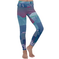 The Sun City Tokyo Japan Volcano Kyscrapers Building Kids  Lightweight Velour Classic Yoga Leggings by Grandong