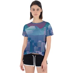 The Sun City Tokyo Japan Volcano Kyscrapers Building Open Back Sport Tee by Grandong