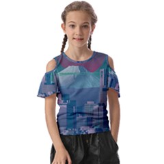 The Sun City Tokyo Japan Volcano Kyscrapers Building Kids  Butterfly Cutout Tee by Grandong