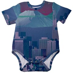 The Sun City Tokyo Japan Volcano Kyscrapers Building Baby Short Sleeve Bodysuit by Grandong