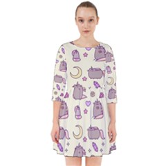 Beautiful Beauty Cartoon Cat Smock Dress by Grandong