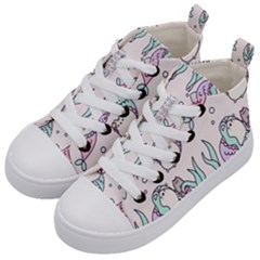 Cartoon Cat Cute Animal Design Drawing Illustration Kawaii Kids  Mid-top Canvas Sneakers by Grandong