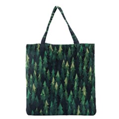 Forest Illustration Grocery Tote Bag by Grandong