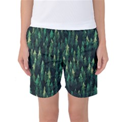 Forest Illustration Women s Basketball Shorts by Grandong