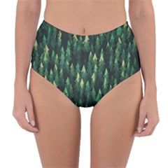 Forest Illustration Reversible High-waist Bikini Bottoms by Grandong