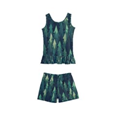 Forest Illustration Kids  Boyleg Swimsuit by Grandong