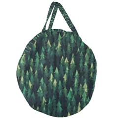 Forest Illustration Giant Round Zipper Tote by Grandong