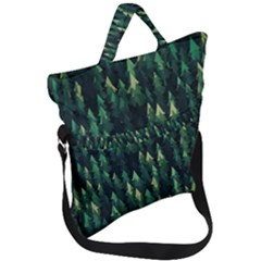 Forest Illustration Fold Over Handle Tote Bag by Grandong