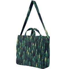 Forest Illustration Square Shoulder Tote Bag by Grandong