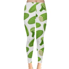 Vegetable Pattern With Composition Broccoli Leggings  by Grandong