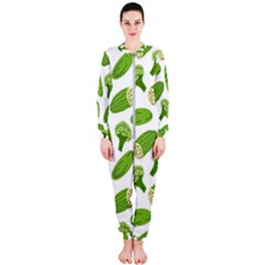 Vegetable Pattern With Composition Broccoli Onepiece Jumpsuit (ladies) by Grandong