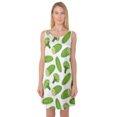 Vegetable Pattern With Composition Broccoli Sleeveless Satin Nightdress by Grandong