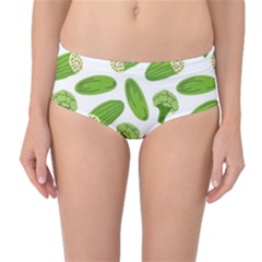 Vegetable Pattern With Composition Broccoli Mid-waist Bikini Bottoms by Grandong