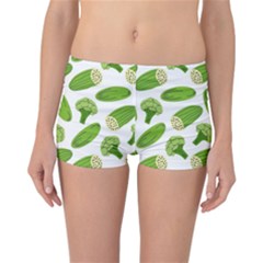 Vegetable Pattern With Composition Broccoli Reversible Boyleg Bikini Bottoms by Grandong