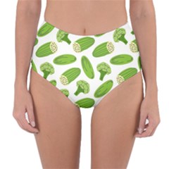 Vegetable Pattern With Composition Broccoli Reversible High-waist Bikini Bottoms by Grandong