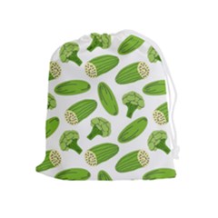 Vegetable Pattern With Composition Broccoli Drawstring Pouch (xl) by Grandong