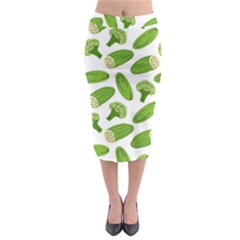 Vegetable Pattern With Composition Broccoli Midi Pencil Skirt by Grandong