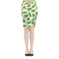 Vegetable Pattern With Composition Broccoli Midi Wrap Pencil Skirt by Grandong