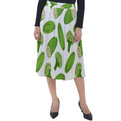 Vegetable Pattern With Composition Broccoli Classic Velour Midi Skirt  by Grandong