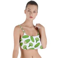 Vegetable Pattern With Composition Broccoli Layered Top Bikini Top  by Grandong